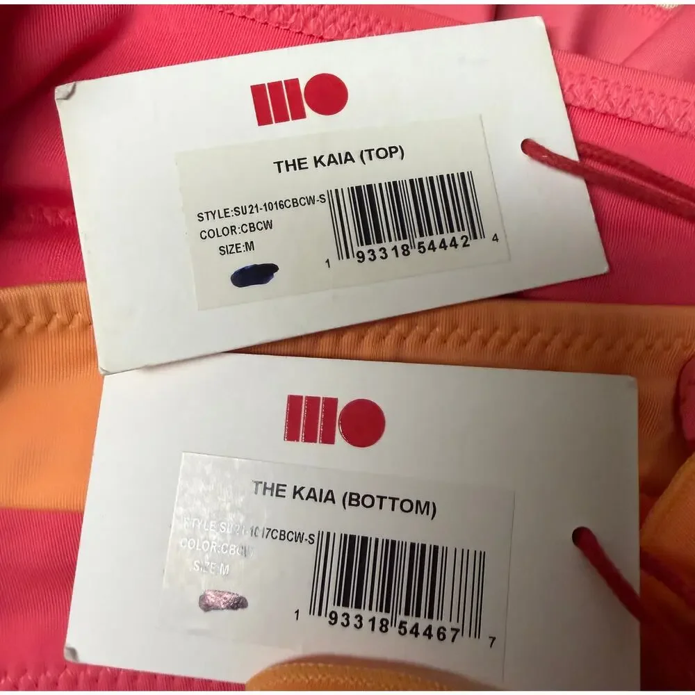 Solid & Striped Kaia Ruffle Bikini Set Pink Orange Women’s Medium NWT Swim - Picture 5 of 7